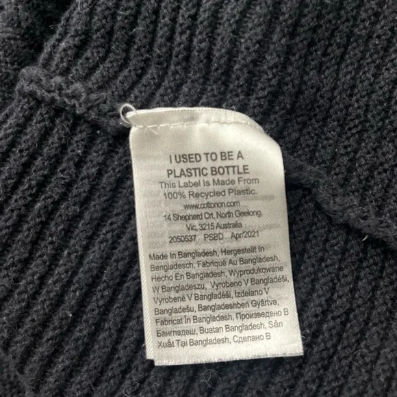 Cotton On Black Ribbed Cropped Crew Neck Sweater DD - Picture 5 of 5